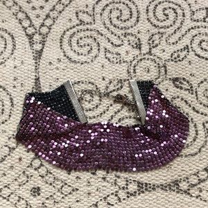 Purple metallic choker